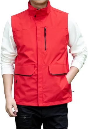 Dgoopd Mesh Utility Vest for Men Sleeveless Lightweight Quick Dry Outdoor Summer Fishing Jacket Vests with Multi Pockets