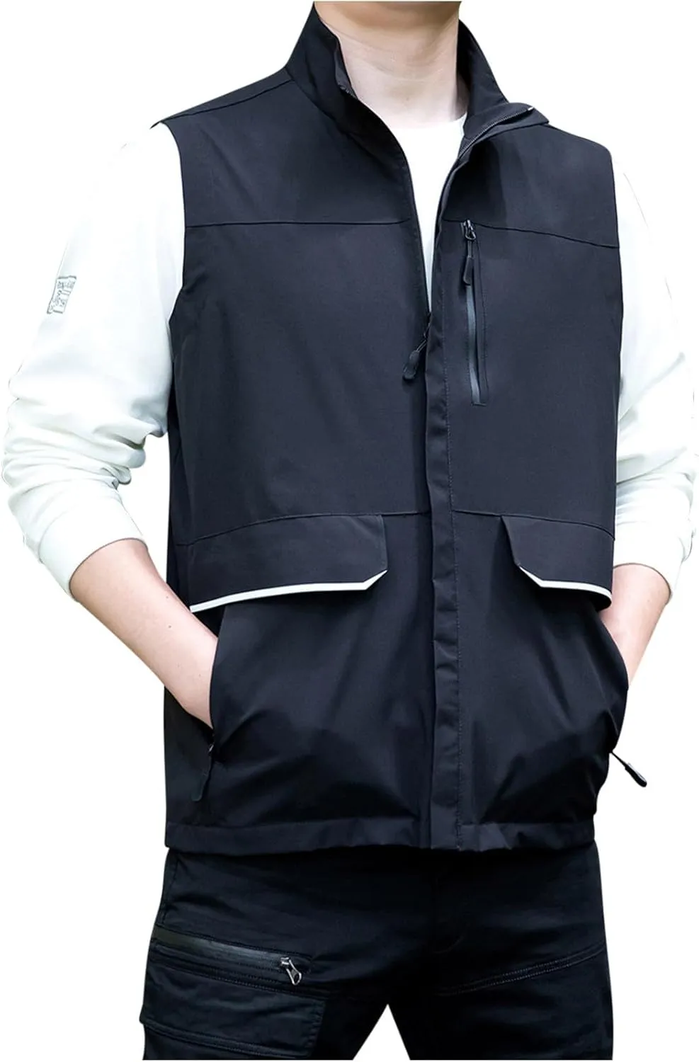 Dgoopd Summer Hiking Vest for Men Sleeveless Lightweight Quick Dry Outdoor Work Jacket Vests with Multi Pockets