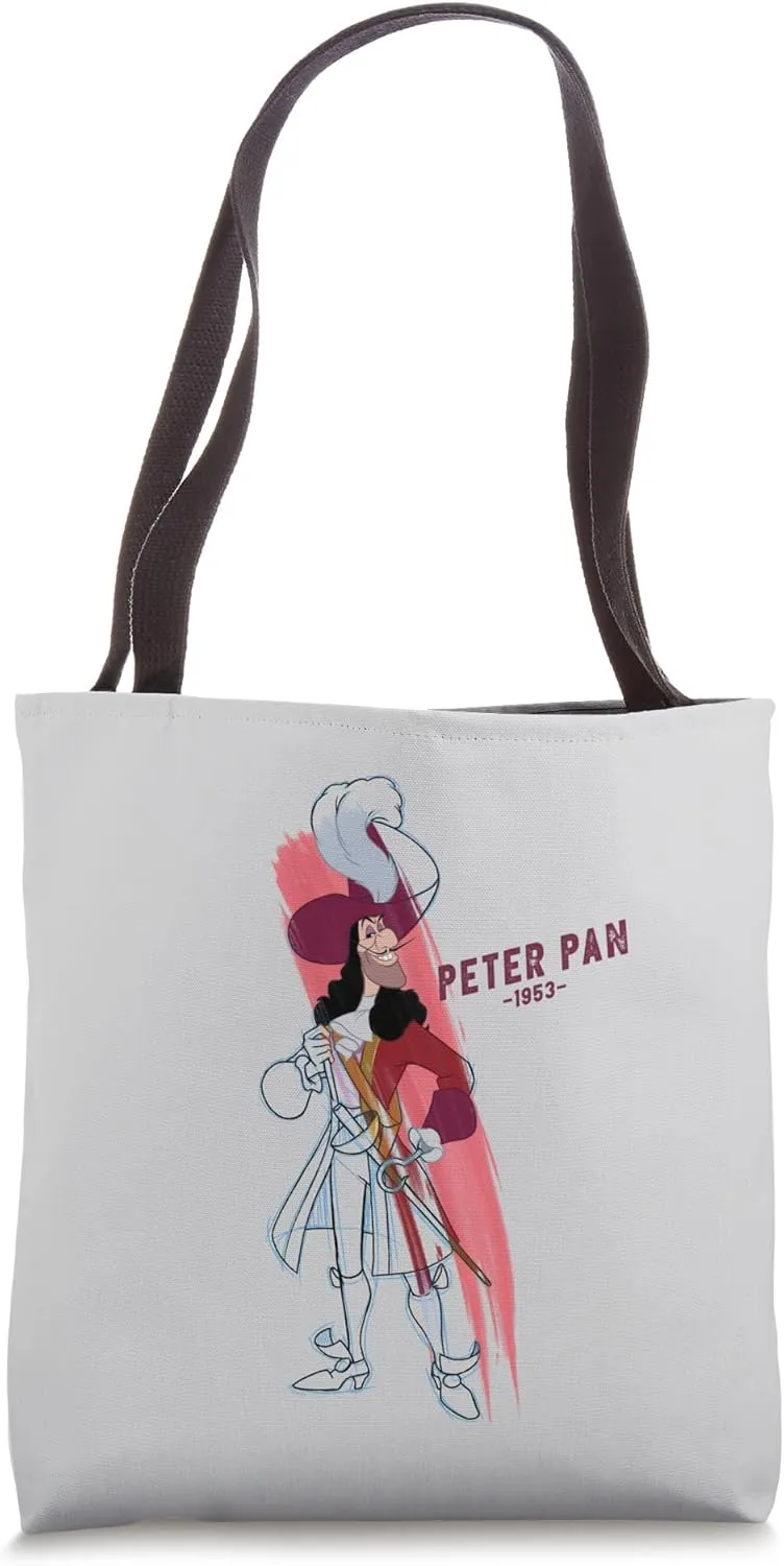 Disney Ink and Paint Captain Hook from Peter Pan 1953 Tote Bag