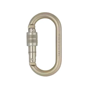 DMM 10mm Steel Oval Screwgate Gold carabiner