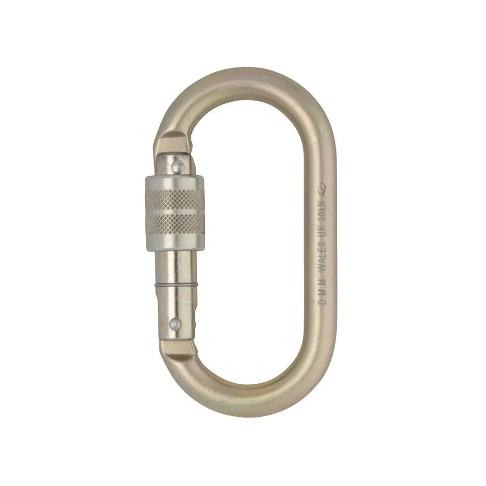 DMM 10mm Steel Oval Screwgate Gold carabiner