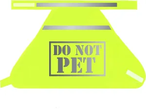 Do Not Pet High Visability Hi Vis Neon Yellow Relective Safety Dog Vest for Night - Aggressive/Bites Dog Alert (Large)