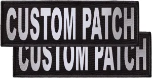 Dogline Custom Reflective Patch for Vest Harness Or Collar Customizable Text Personalized Patches with Hook Backing Name Service Dog in Training Emotional Support 2 Patches - 4" x 11"
