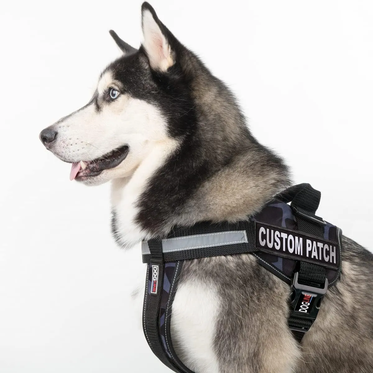 Dogline Custom Reflective Patch for Vest Harness Or Collar Customizable Text Personalized Patches with Hook Backing Name Service Dog in Training Emotional Support 2 Patches - 4" x 11"