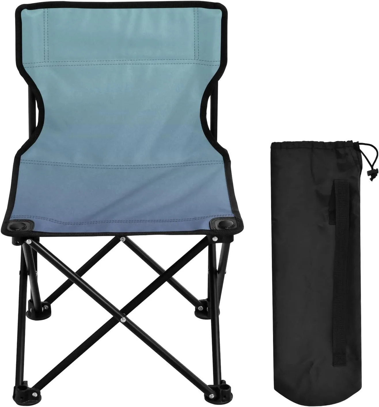 DOMIKING Blue Gradient Kids' Portable Camping Chairs for Outdoor Beach Chair with Carry Bag Folding Chair for Travel Hiking Camping