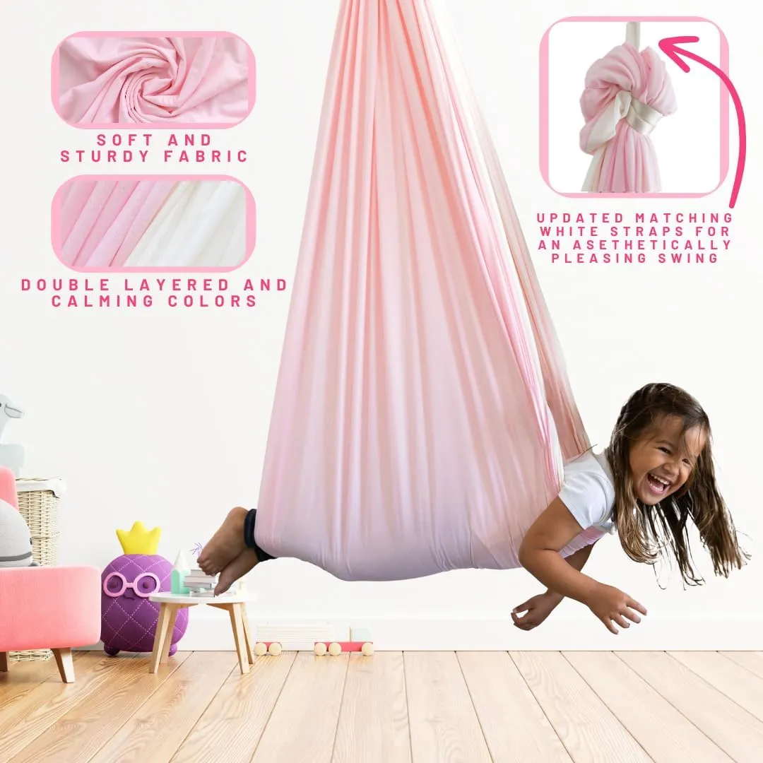 Double Layer Kids Sensory Swing Indoor & Outdoor | Therapy Swing | Sensory Swing for Adults | Hammock | Reversible Cuddle Swing | Autism & Special Needs