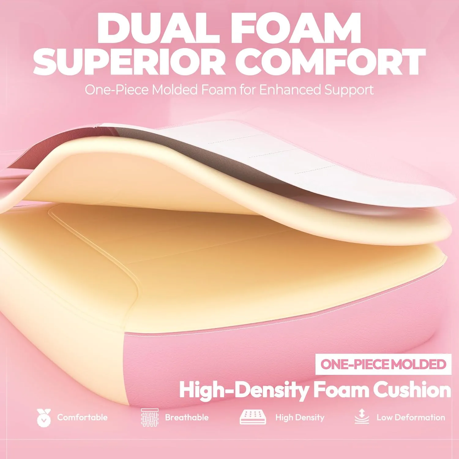 Dowinx Gaming Chair with Footrest,Big and Tall Game Chair for Heavy People, Gamer Chair with Massage Lumbar Support,Ergonomic Computer Gaming Chair for 200lbs (Pink)
