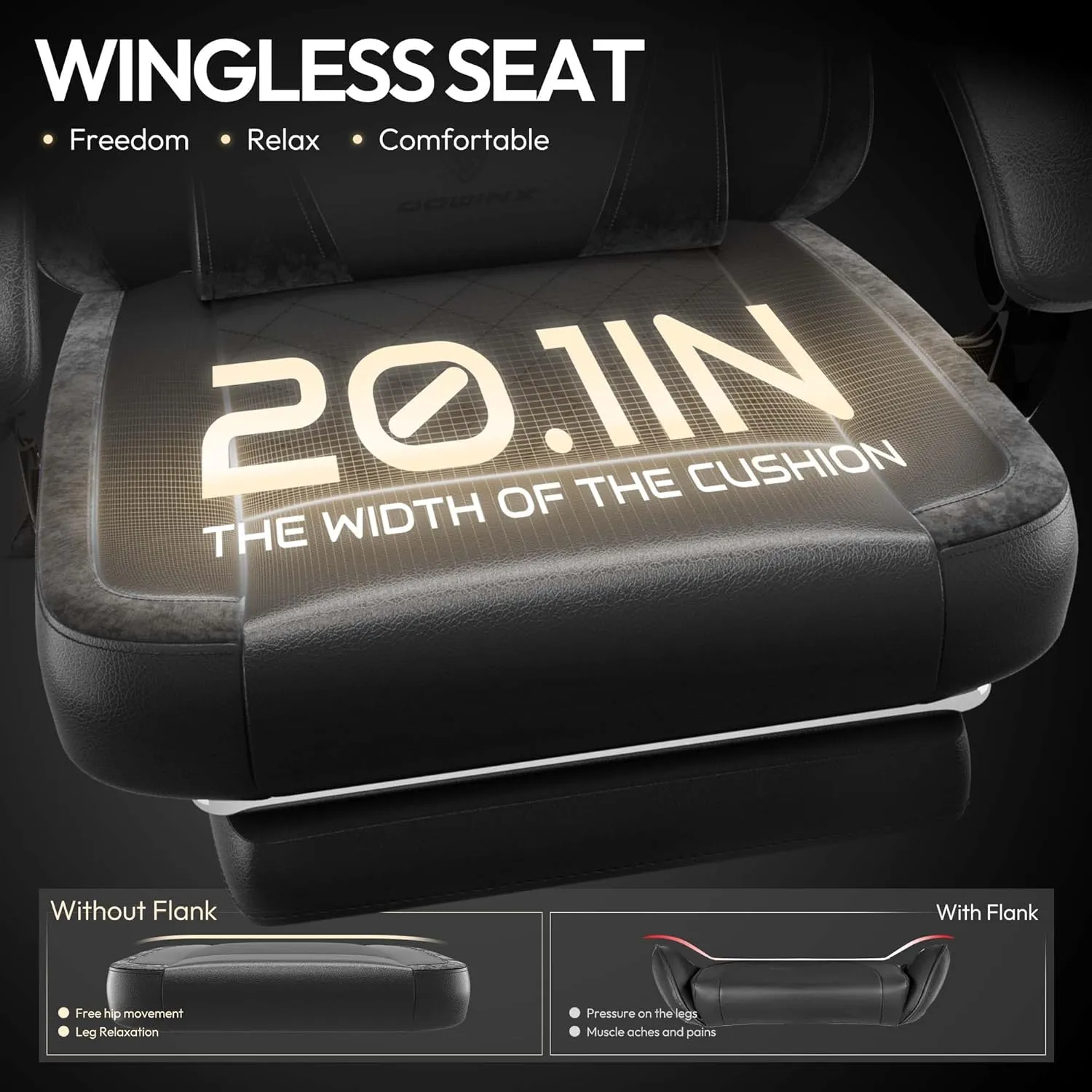 Dowinx Gaming Chair with Pocket Spring Cushion, Ergonomic Computer Chair with Massage Lumbar and Footrest for Adults, High Back Game Chair Leather for Office Gaming 300LBS, Black New