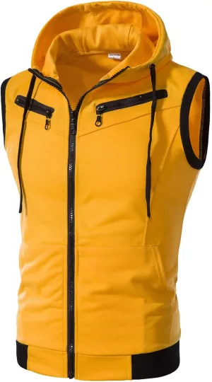 Down Vest Men with Pocket Cardigan Collar High Men's Zip Vest Men's Coats Jackets Fleece Jacket Men Mens Vest Black