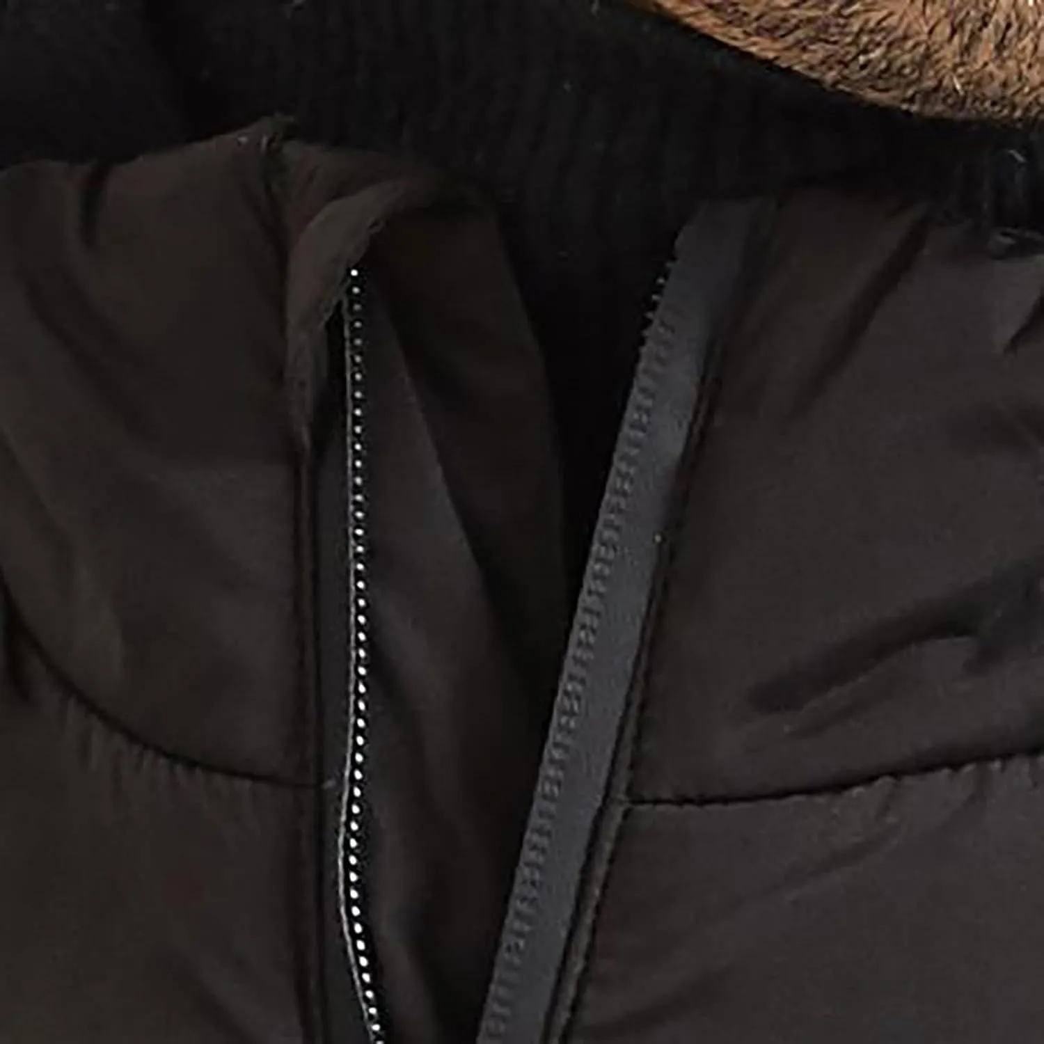 Down Vest Men with Pocket Cardigan Collar High Men's Zip Vest Men's Coats Jackets Fleece Jacket Men Mens Vest Black
