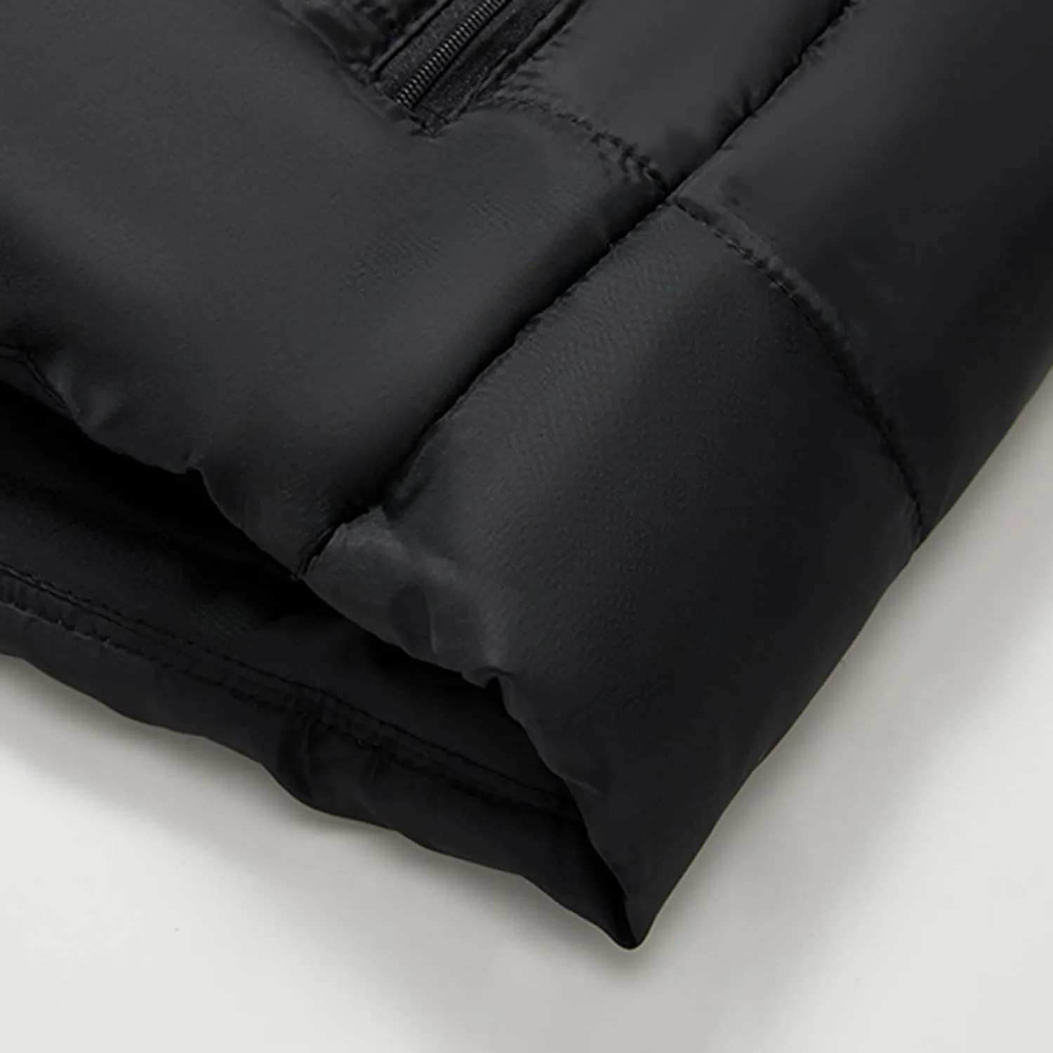 Down Vest Men with Pocket Cardigan Collar High Men's Zip Vest Men's Coats Jackets Fleece Jacket Men Mens Vest Black