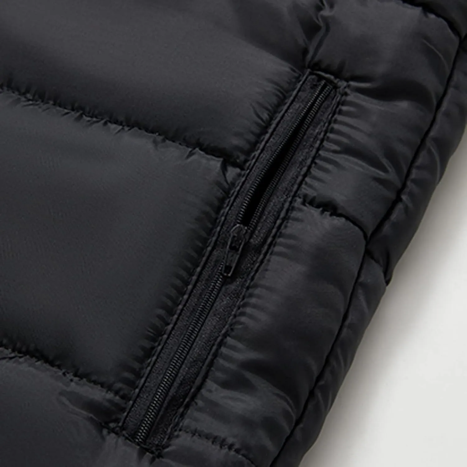 Down Vest Men with Pocket Cardigan Collar High Men's Zip Vest Men's Coats Jackets Fleece Jacket Men Mens Vest Black