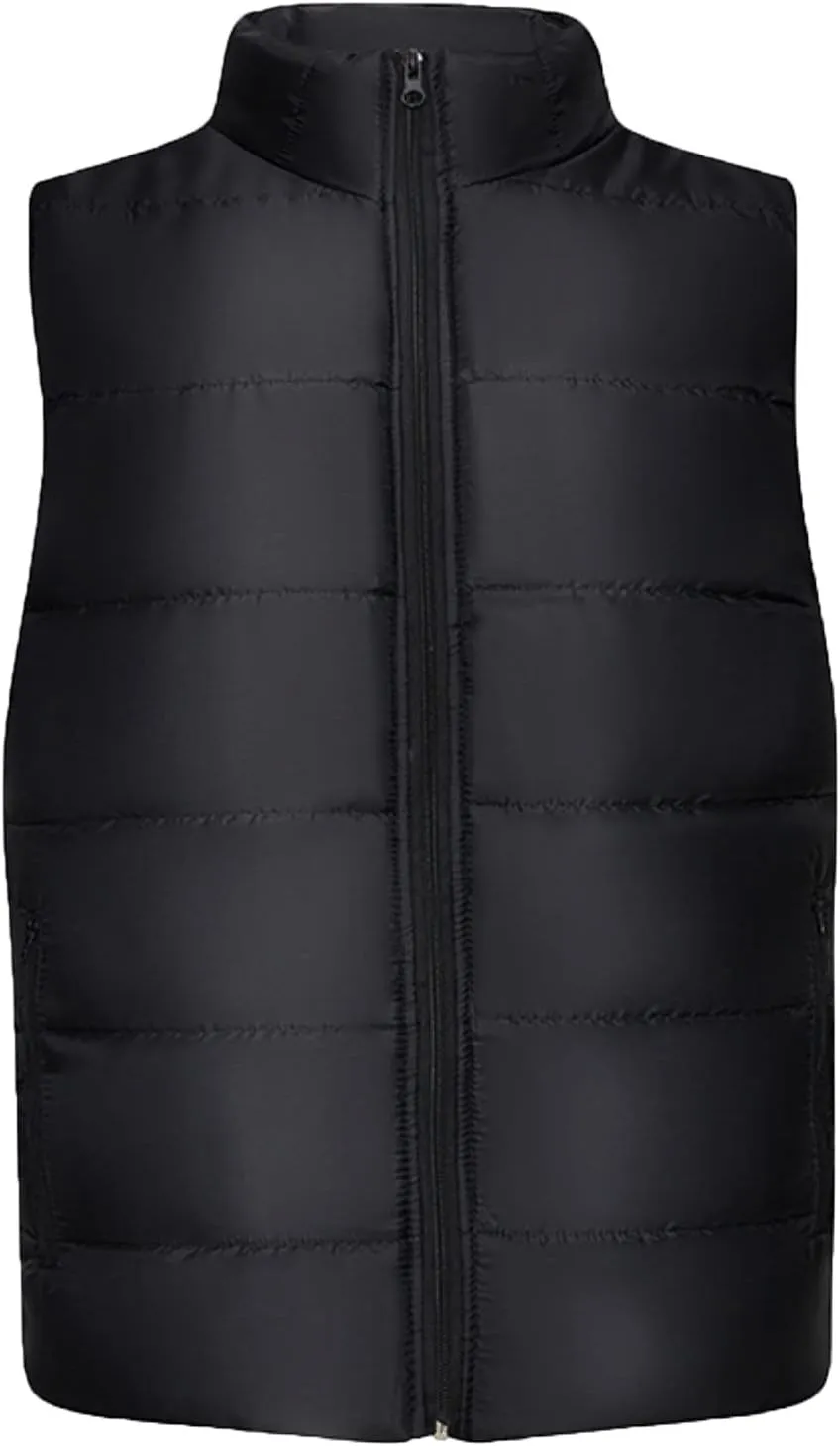 Down Vest Men with Pocket Cardigan Collar High Men's Zip Vest Men's Coats Jackets Fleece Jacket Men Mens Vest Black