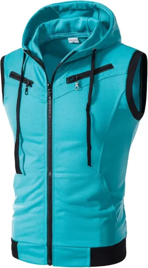 Down Vest Men with Pocket Cardigan Collar High Men's Zip Vest Men's Coats Jackets Fleece Jacket Men Mens Vest Black