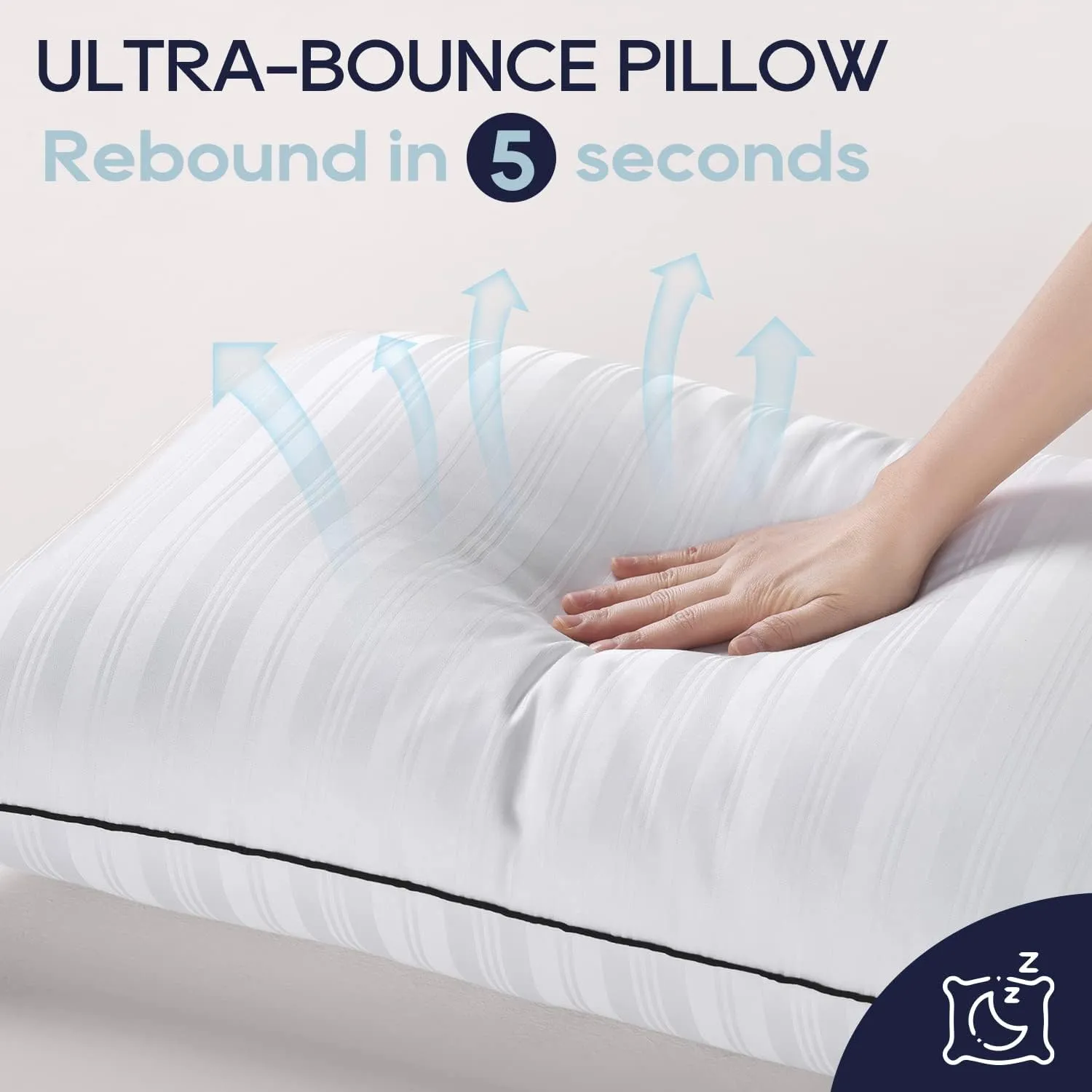 downluxe Bed Pillows Queen Size Set of 2 - Hotel Collection Soft Down Alternative Pillows for Sleeping, Perfect for Side, Back and Stomach Sleepers, 20 X 28