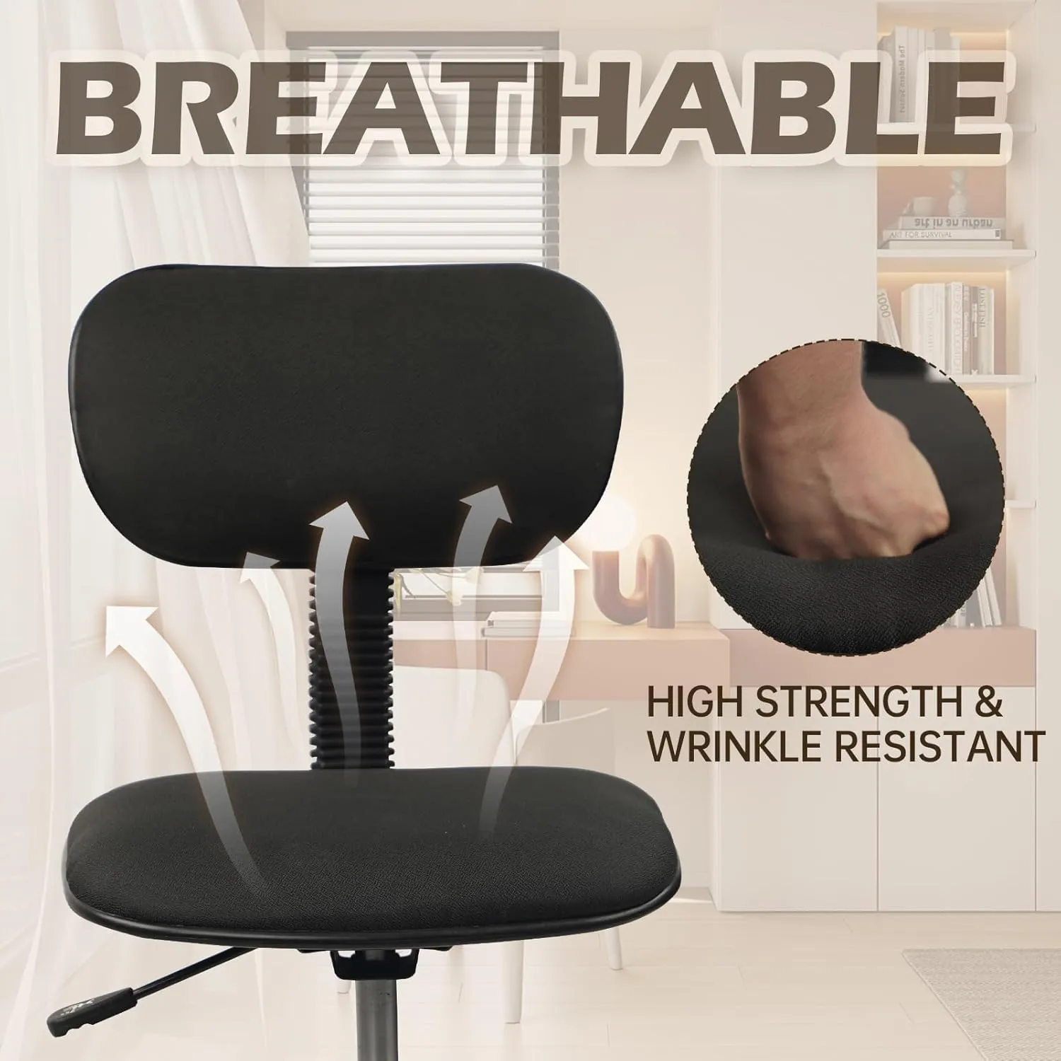 Drafting Chair Rolling Stool Adjustable Height with Back Support Foot Rest and Wheels Multi-Purpose Desk Chair for Home Office Bar Kitchen Shop, Black, 4 Pack