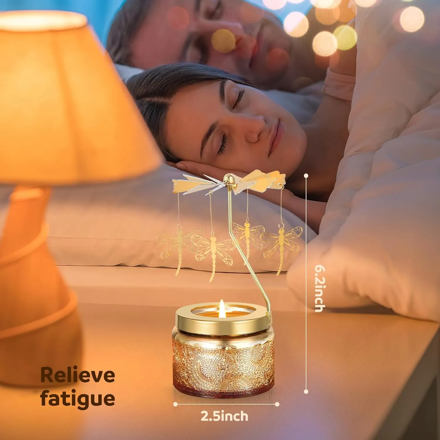 Dragonfly Gifts for Women, Funny Gifts for Her, Unique Birthday Presents for Sister with Gift Box, Rotating Scented Candles for Mom, Gift Ideas for Anniversary