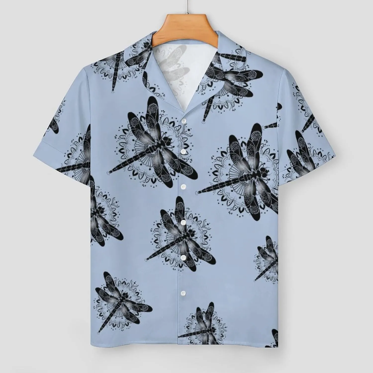 Dragonfly Insect Women's Satin Pajama Set Short Sleeve Button Down Sleepwear Loungewear Pj Set