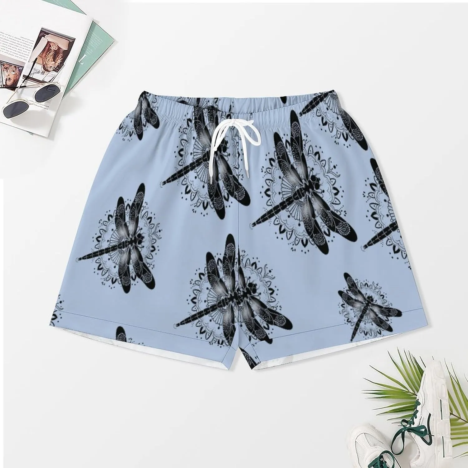 Dragonfly Insect Women's Satin Pajama Set Short Sleeve Button Down Sleepwear Loungewear Pj Set