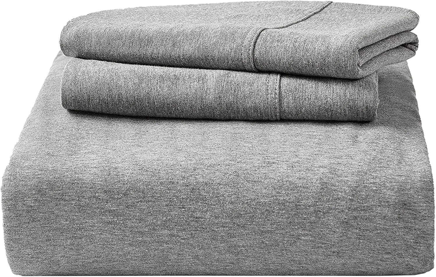 Dream Sunset 100% Cotton Jersey Knit Duvet Cover Set, Twin Size/Twin XL, Heather Dark Grey, Breathable Super Soft Skin Friendly Like T-Shirt ，Zipper Closure,1 Duvet Cover   1 Pillow Case
