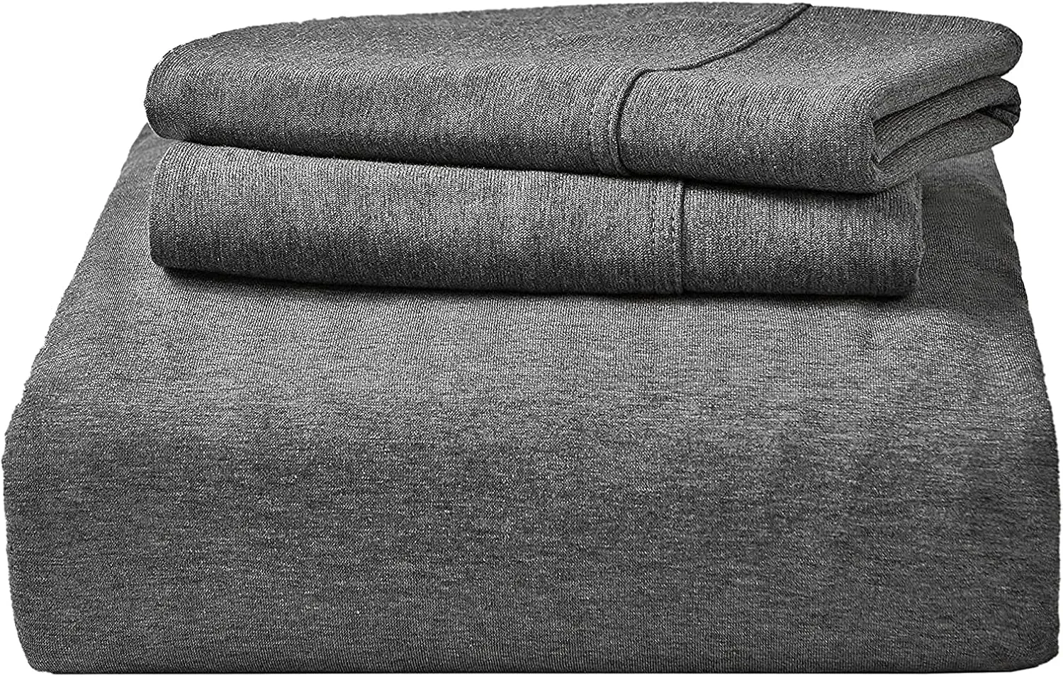 Dream Sunset 100% Cotton Jersey Knit Duvet Cover Set, Twin Size/Twin XL, Heather Dark Grey, Breathable Super Soft Skin Friendly Like T-Shirt ，Zipper Closure,1 Duvet Cover   1 Pillow Case