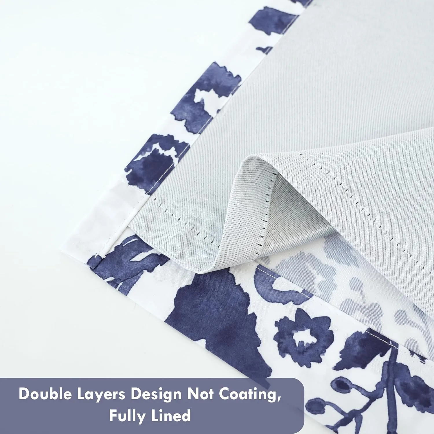 Driftaway Julia Lined Valance Double Layer Thermal Insulated Room Darkening Blackout Valances 3 Inch Rod Pocket Window Valance for Bathroom Living Room 52 Inch by 14 Inch Navy
