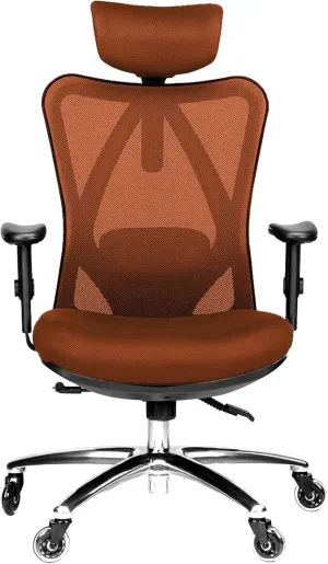 Duramont Ergonomic Office Chair - Adjustable High Back Desk Chair with Lumbar Support & Rollerblade Wheels - Breathable Mesh, Thick Seat Cushion, Headrest & Armrests - Reclining Executive Chair