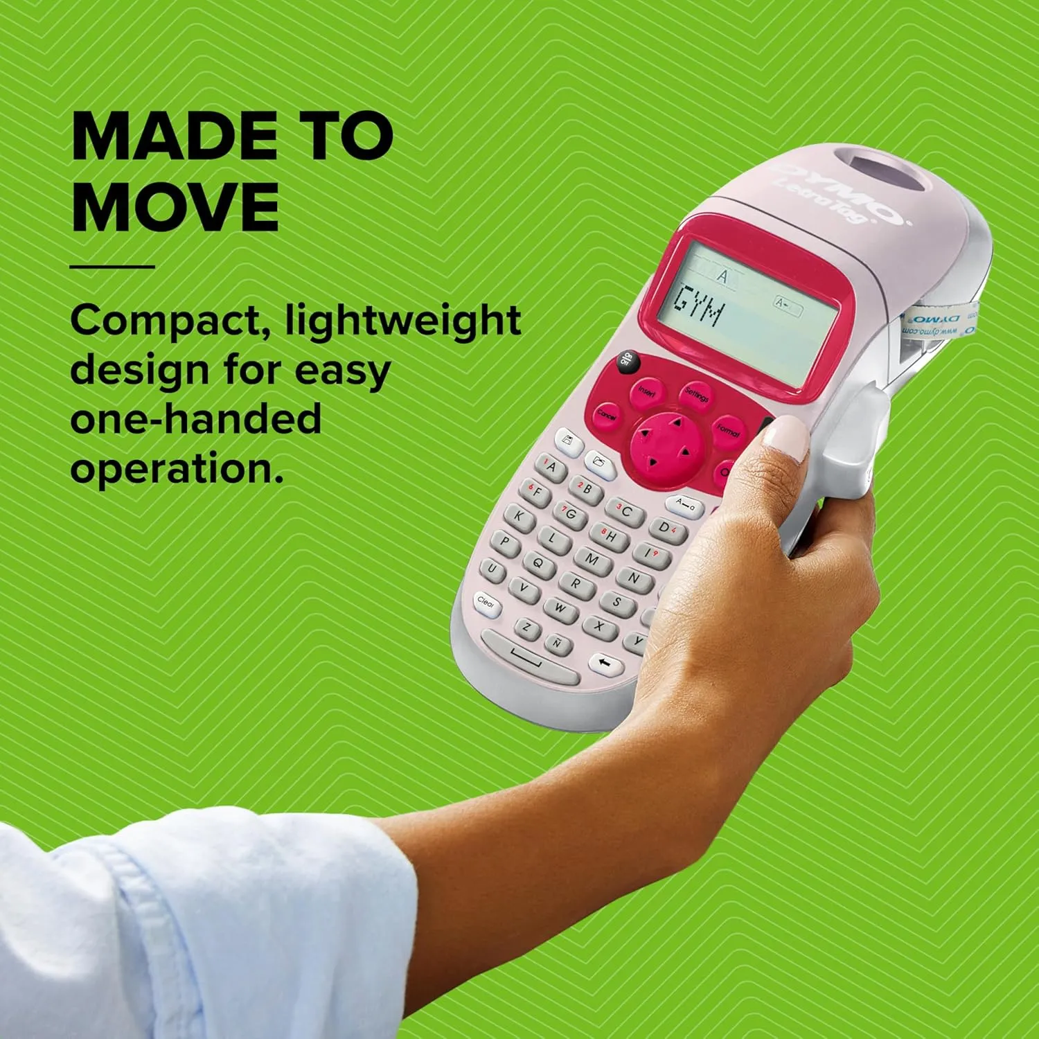 DYMO® LetraTag LT-100H Handheld Label Maker | ABC Keyboard Label Printer with Easy-to-Use, 13 Character LCD Screen | Great for Home & Office Organisation | Pink (New)