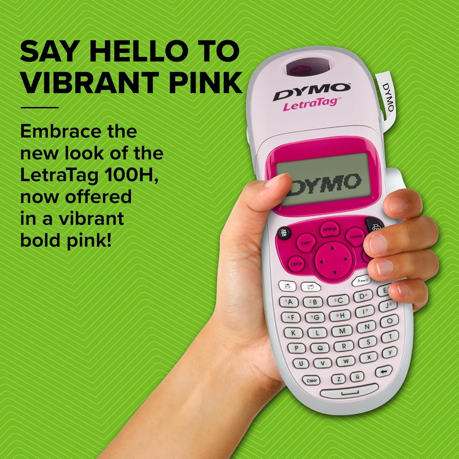 DYMO® LetraTag LT-100H Handheld Label Maker | ABC Keyboard Label Printer with Easy-to-Use, 13 Character LCD Screen | Great for Home & Office Organisation | Pink (New)