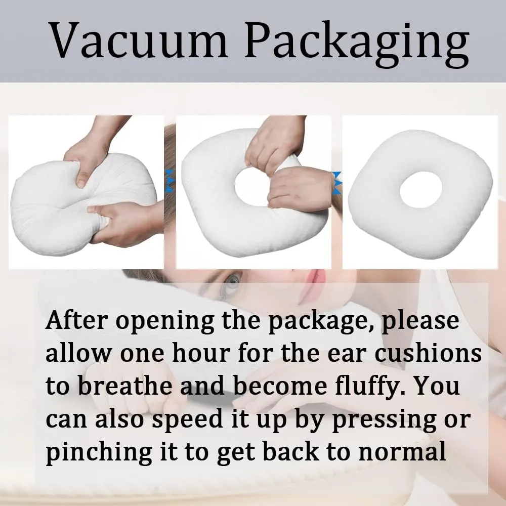 Ear Piercing Pillow for Side Sleepers, Pillow with an Ear Hole for CNH and Ear Pain Ear Inflammation Pressure Sores, O-Shaped Side Sleeping Pillow, Ear Guard Pillow