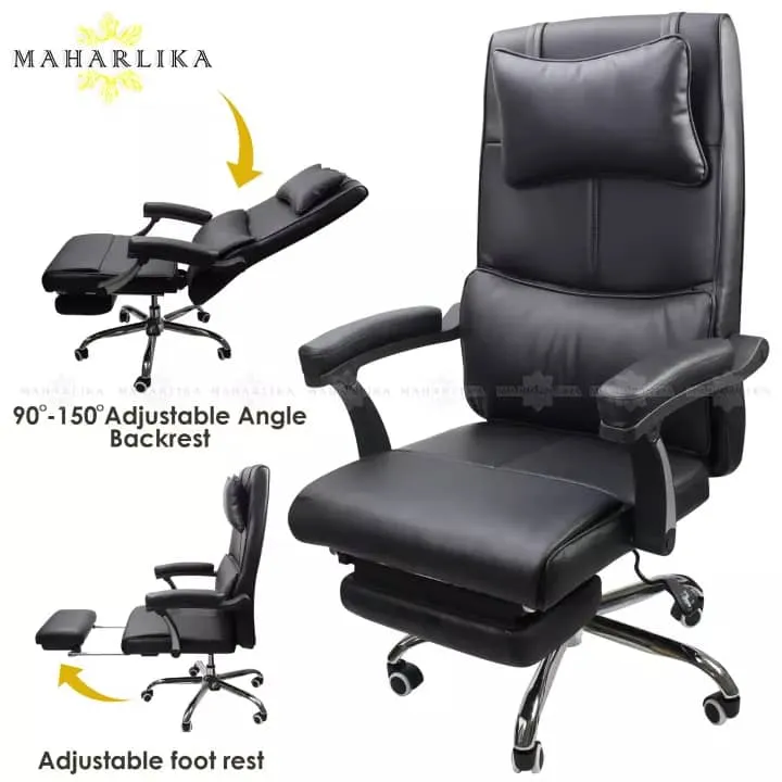 Eclectic Executive Office Chair with Legrest (black)