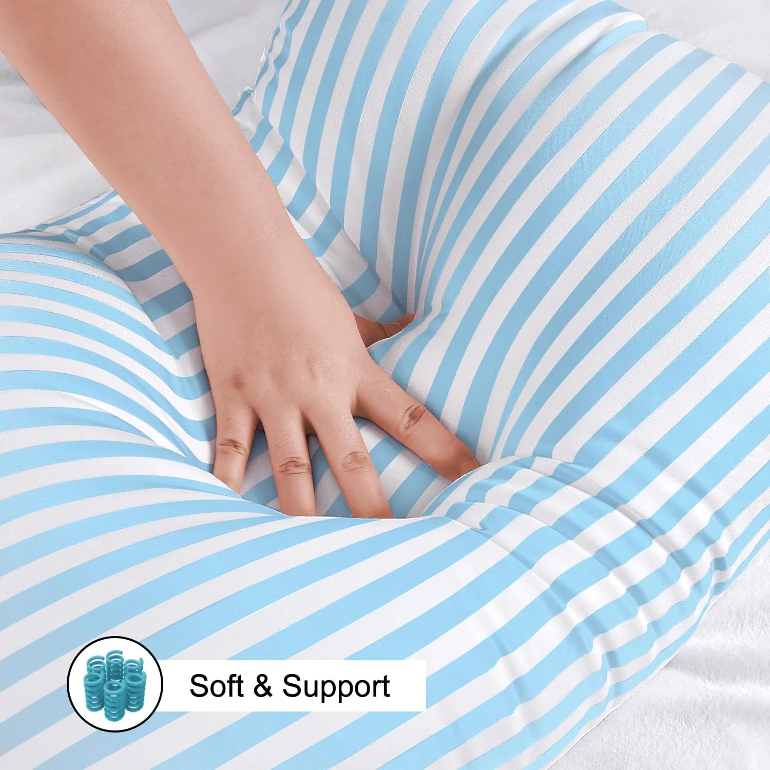 EIUE Bed Pillows for Sleeping 2 Pack Queen Size，Super Soft Down Alternative Microfiber Filled Pillows,Pillows for Side and Back Sleepers,20 x 30 Inches,Blue