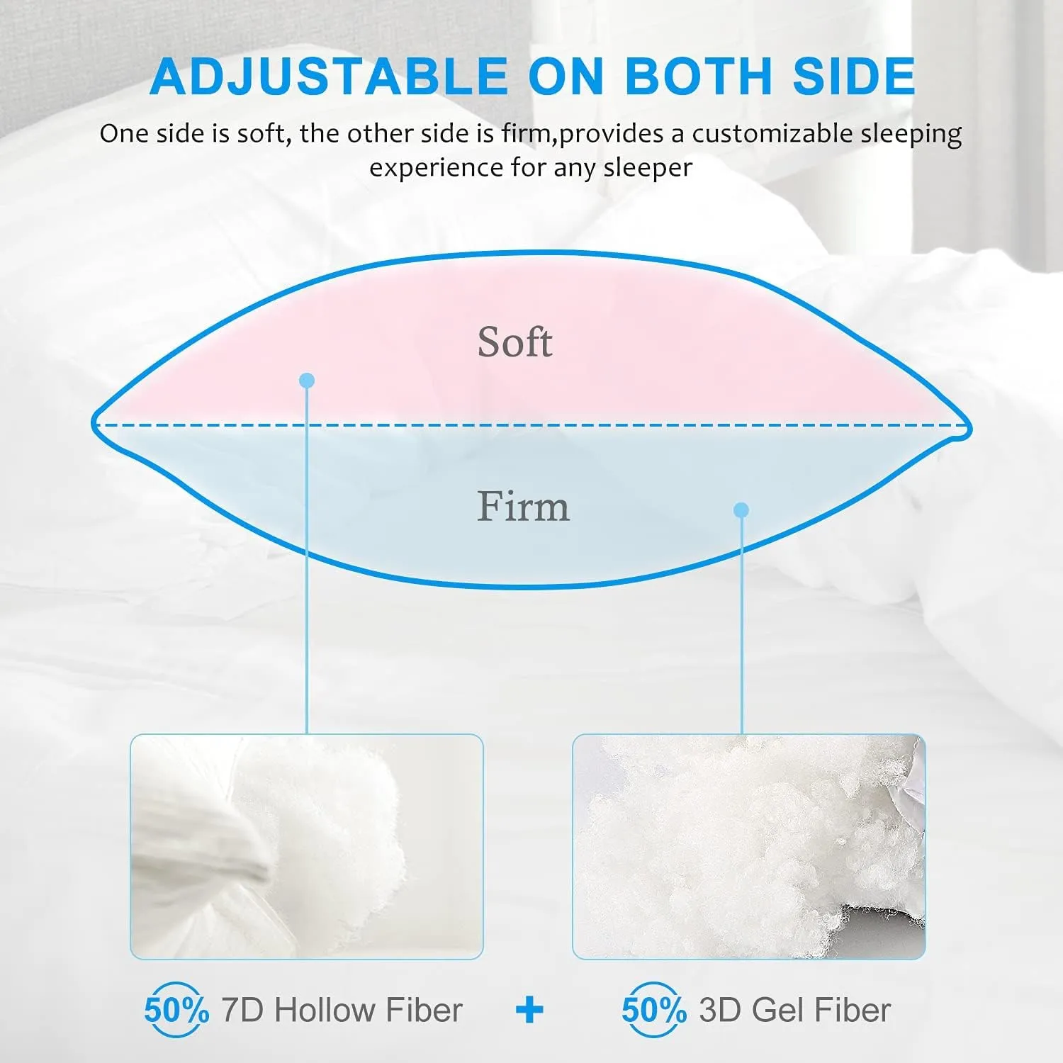 EIUE Hotel Collection Bed Pillows for Sleeping 2 Pack Queen Size，Pillows for Side and Back Sleepers,Super Soft Down Alternative Microfiber Filled Pillows,20 x 30 Inches
