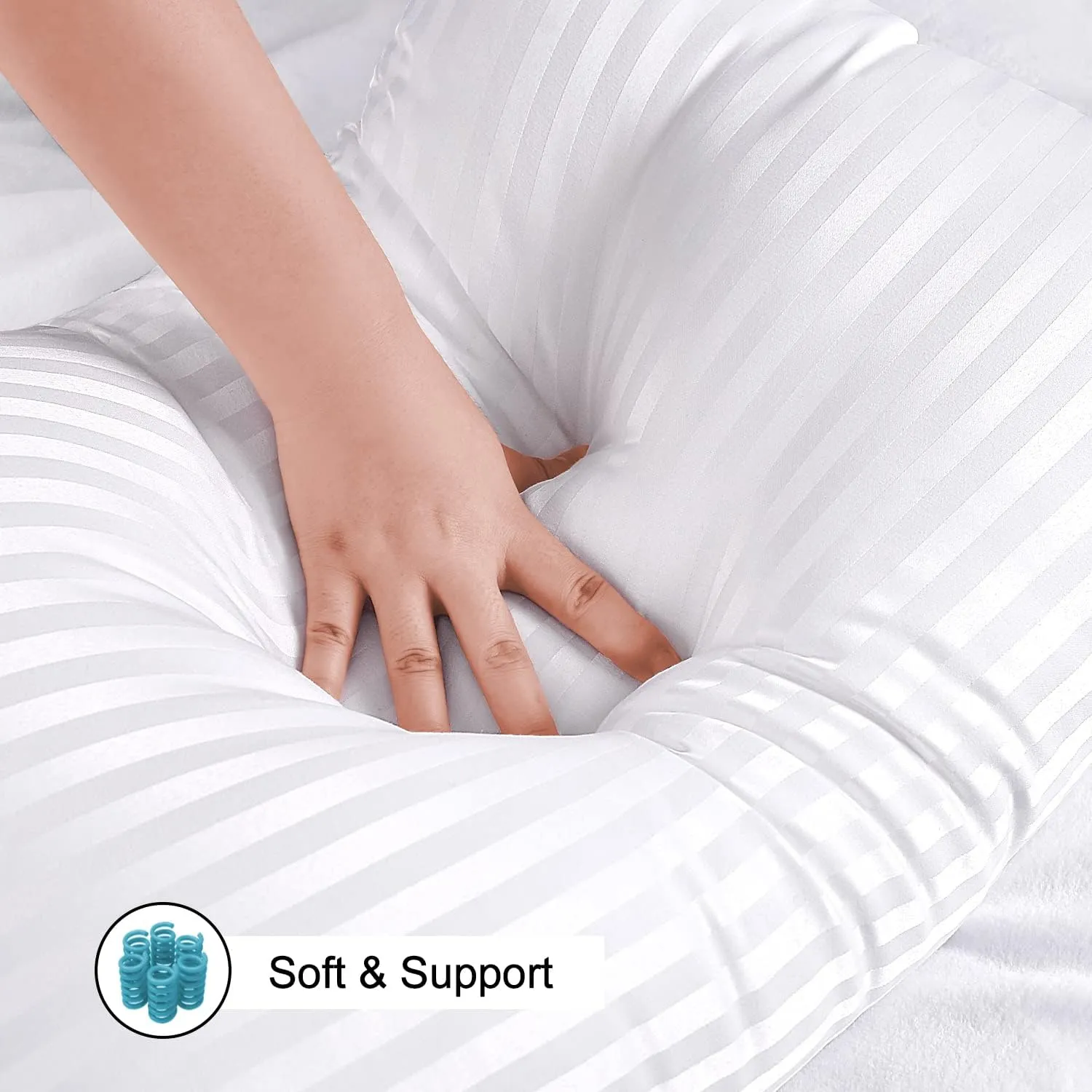 EIUE Hotel Collection Bed Pillows for Sleeping 2 Pack Standard Size，Pillows for Side and Back Sleepers,Super Soft Down Alternative Microfiber Filled Pillows,20 x 26 Inches