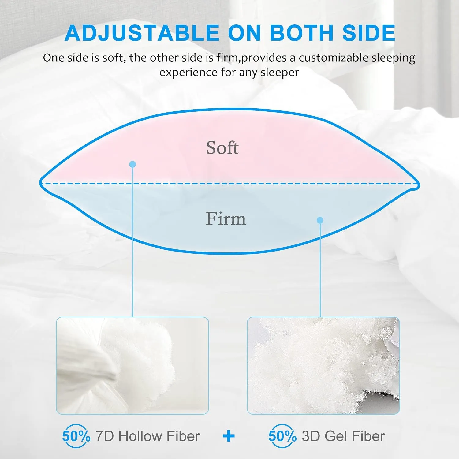 EIUE Hotel Collection Bed Pillows for Sleeping 2 Pack Standard Size，Pillows for Side and Back Sleepers,Super Soft Down Alternative Microfiber Filled Pillows,20 x 26 Inches