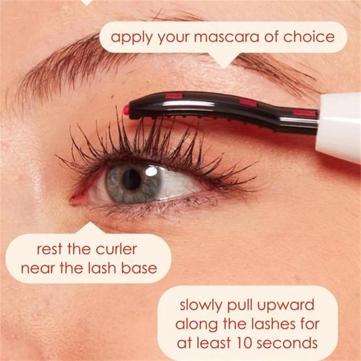 Electric Heated Eyelash Curler, Anti-Burn Mini Lash Curler with USB Rechargeable,Natural Long-Lasting,No Lashes Damage,Makeup Tool for Girls. (C)