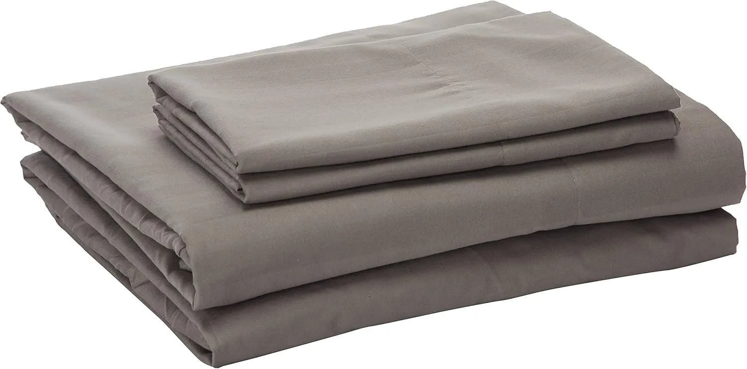 Elegant Comfort Wrinkle Resistant - Silky Soft Dobby Stripe Bed-in-a-Bag 8-Piece Comforter Set - King Grey
