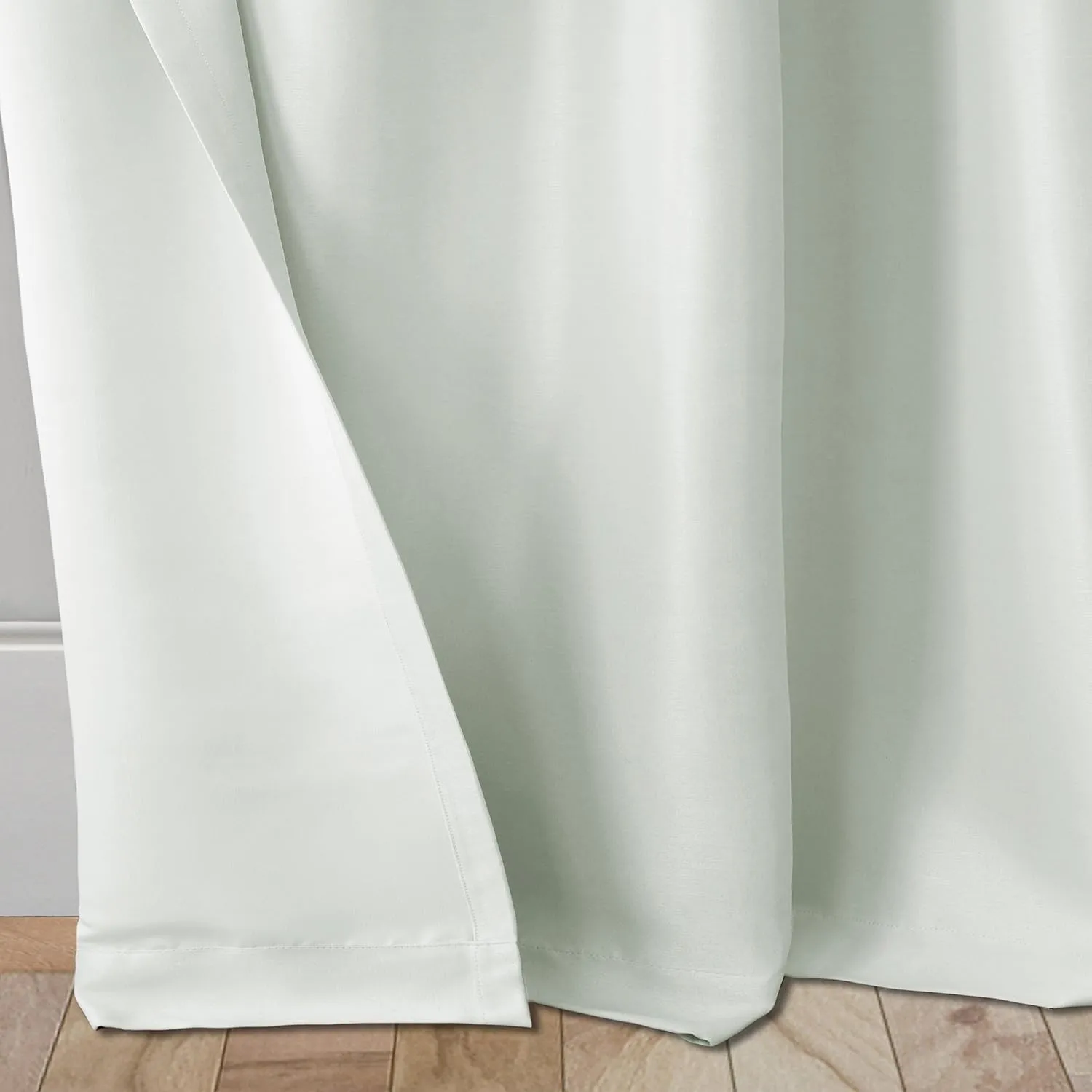 Elrene Adaline Kids Pastel Faux Silk Solid Color Blackout Room Darkening Thermal Insulating Window Curtain/Single Rod Pocket Panel, 52 Inch Wide X 95 Inch Long, Pearl Gray