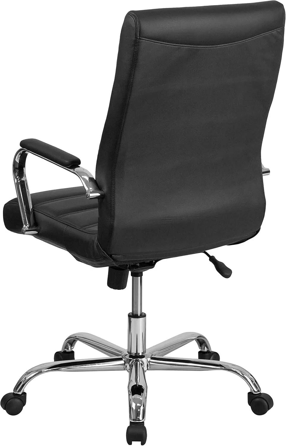 EMMA   OLIVER High Back Black LeatherSoft Executive Swivel Office Chair with Chrome Frame/Arms