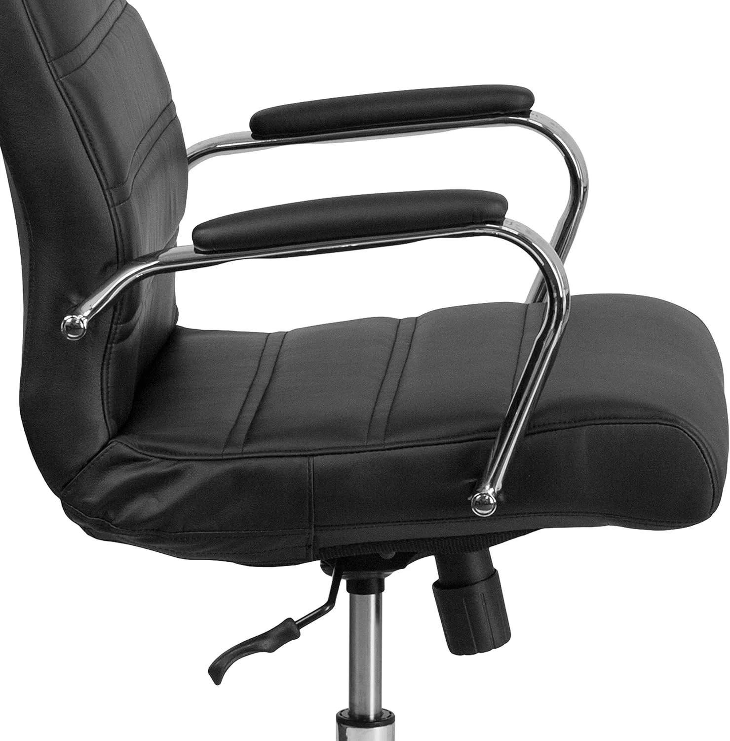EMMA   OLIVER High Back Black LeatherSoft Executive Swivel Office Chair with Chrome Frame/Arms