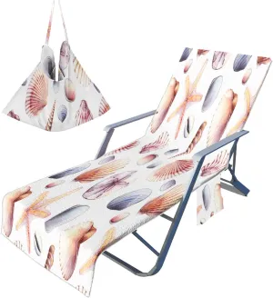 EMMTEEY Beach Chair Covers 82.6 X 29.5 Inches Tie Dye Ink Modern Batik Watercolor Patio Chair Covers with 2 Side Pockets for Poolside Beach Garden, 1 Pack