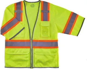 Ergodyne - 24163 Reflective Safety Vest, ANSI Class 3, Hi Vis Two Tone, 6 Easy Access Pockets, GloWear 8346Z, Lime, S/M