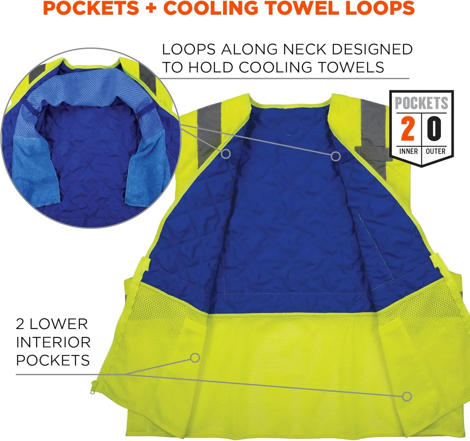 Ergodyne unisex-adult Chill-its 6668 Hi-vis Safety Cooling Vest - Type R, Class 2