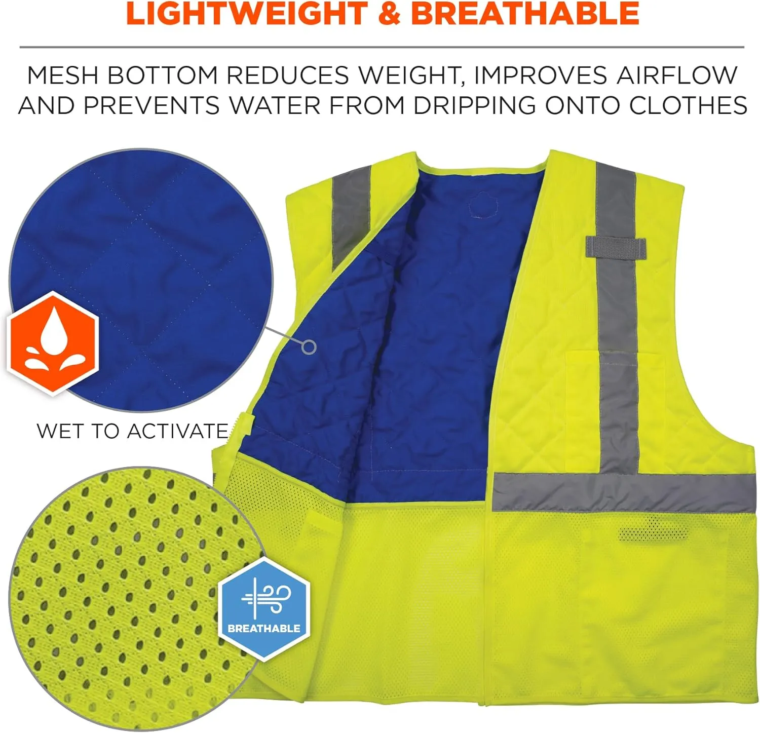 Ergodyne unisex-adult Chill-its 6668 Hi-vis Safety Cooling Vest - Type R, Class 2