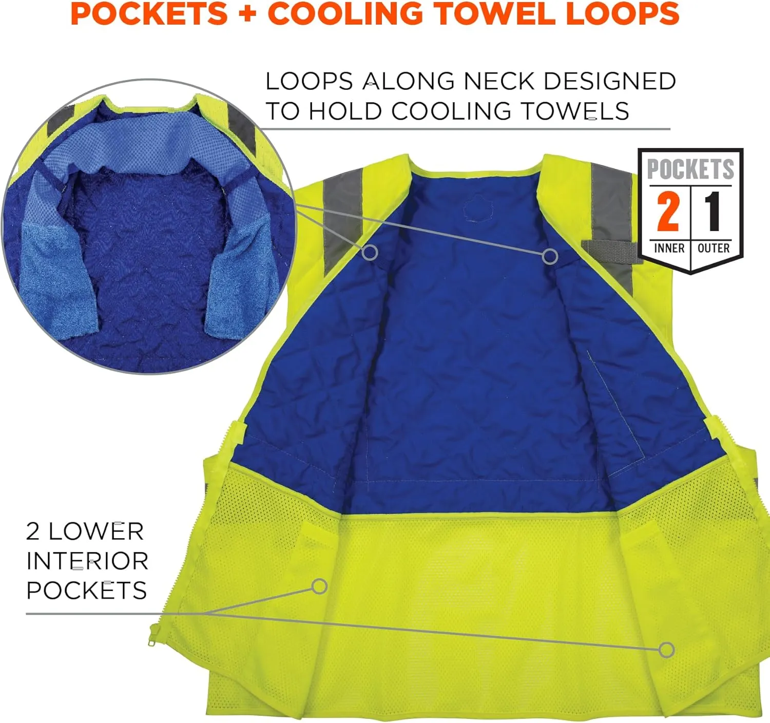 Ergodyne unisex-adult Chill-its 6668 Hi-vis Safety Cooling Vest - Type R, Class 2