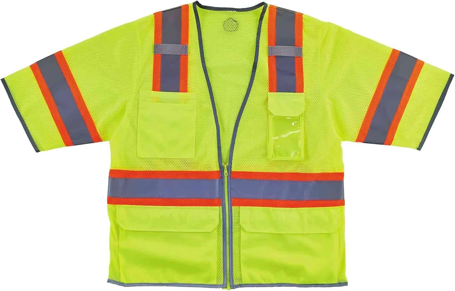 Ergodyne unisex adult Two-tone Hi-vis Class 3 Two Tone Hi Vis Surveyor Vest Zipper, Lime, Large-X-Large US