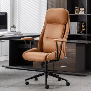 Ergonomic Home Office Desk Chair with Lumbar Support,Modern Reclining Office Chair,High Back Swivel Rolling Task Computer Executive Chair,Comfy Conference Room Chairs,330lbs (Brown)