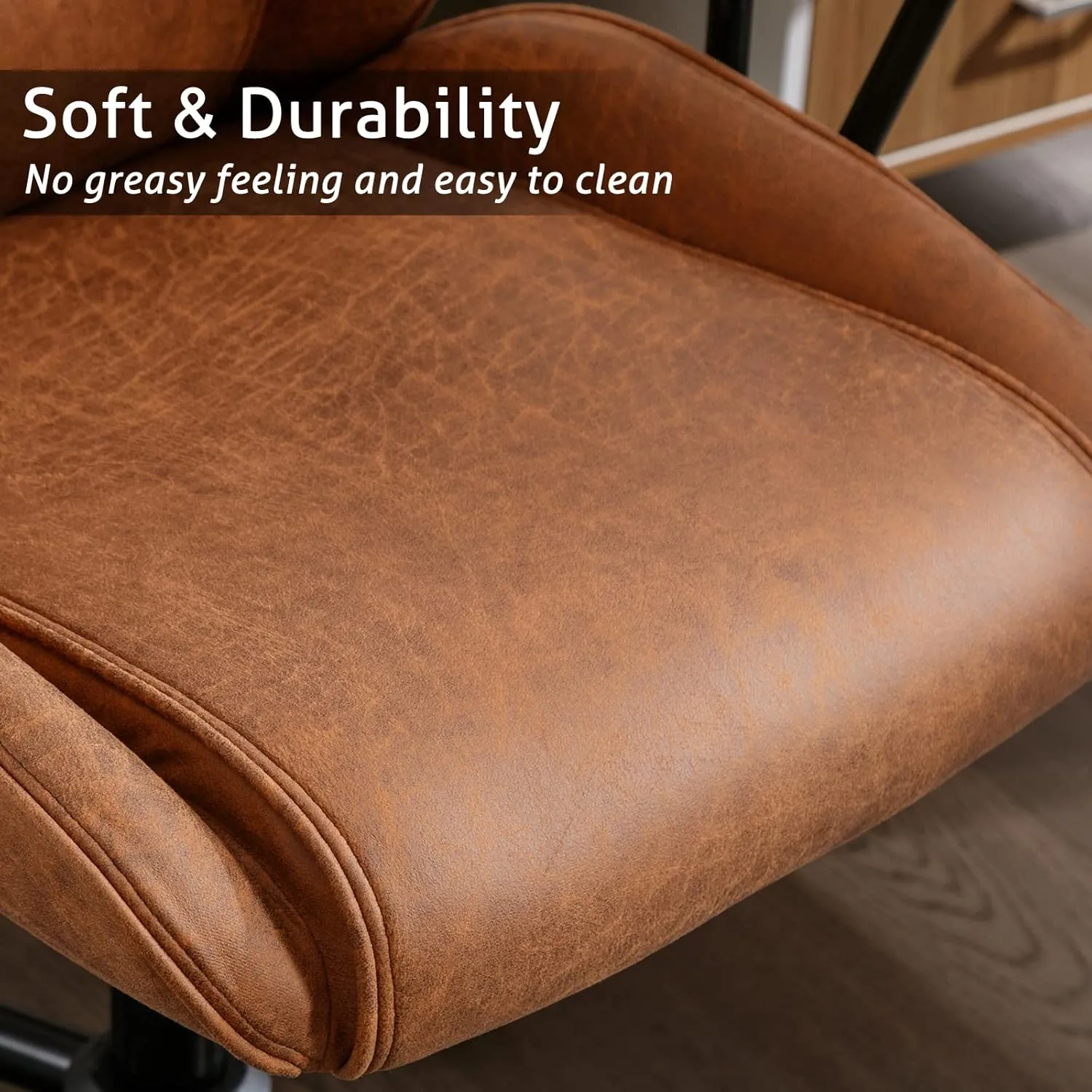 Ergonomic Home Office Desk Chair with Lumbar Support,Modern Reclining Office Chair,High Back Swivel Rolling Task Computer Executive Chair,Comfy Conference Room Chairs,330lbs (Brown)