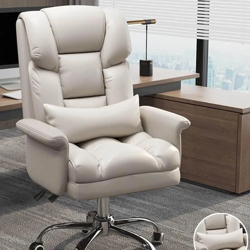 Ergonomic Leather Office Chair - Adjustable Comfy Seating