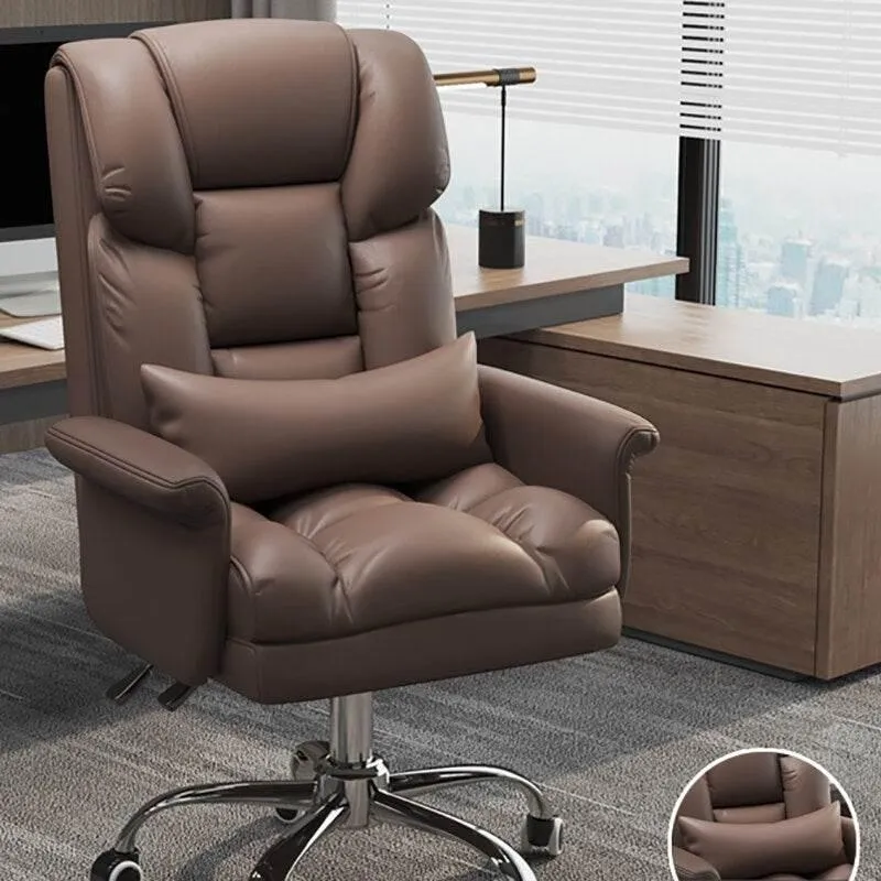 Ergonomic Leather Office Chair - Adjustable Comfy Seating